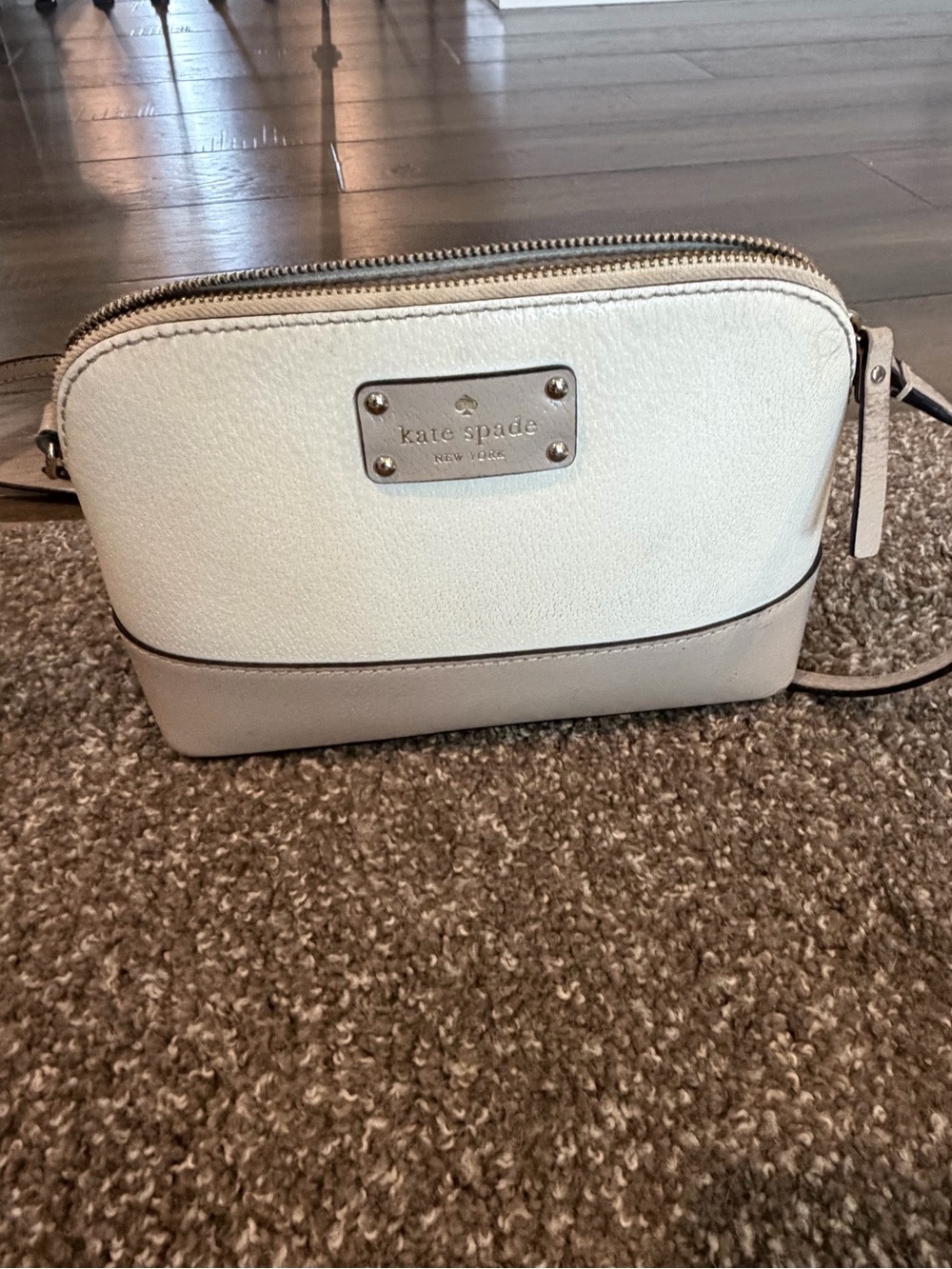 kate spade Cream and Tan Leather Crossbody Bag